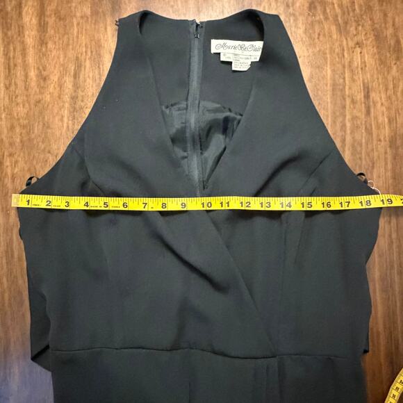 VTG Marie St. Claire Black Long Formal Gown Size 14 Embroidered Wrap Skirt NWT - Picture 14 of 15